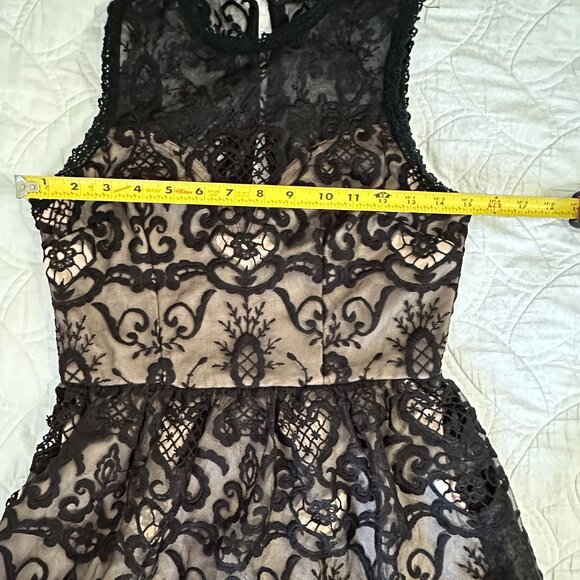 Women's Black Midi Lace Dress, Sleeveless, Small size - Picture 9 of 14